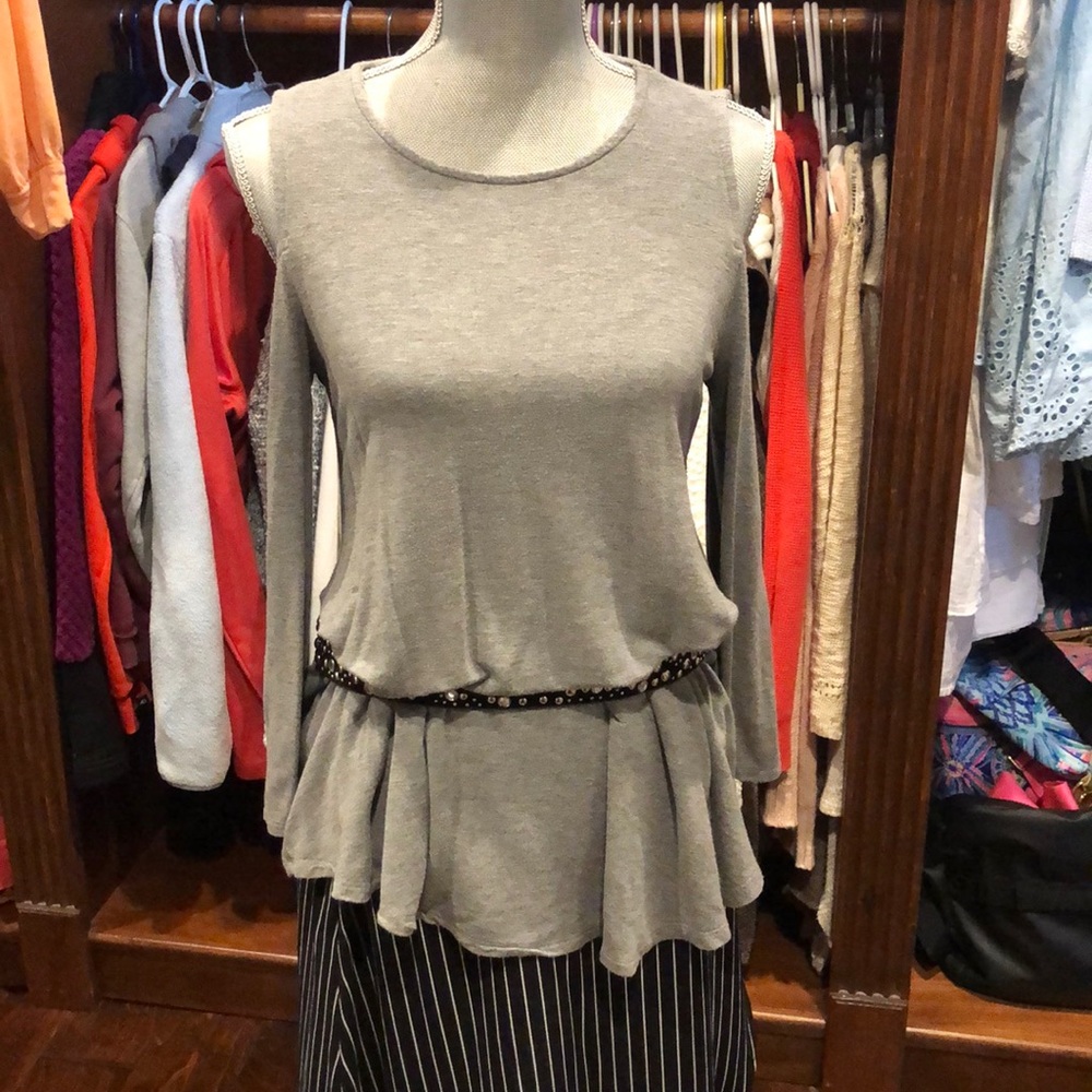 Grey knit long shirt
